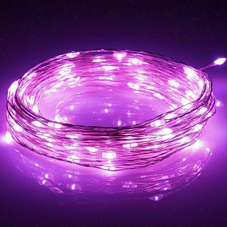 10 meters LED Battery Micro Rice Wire Copper Fairy String Lights Party PINK